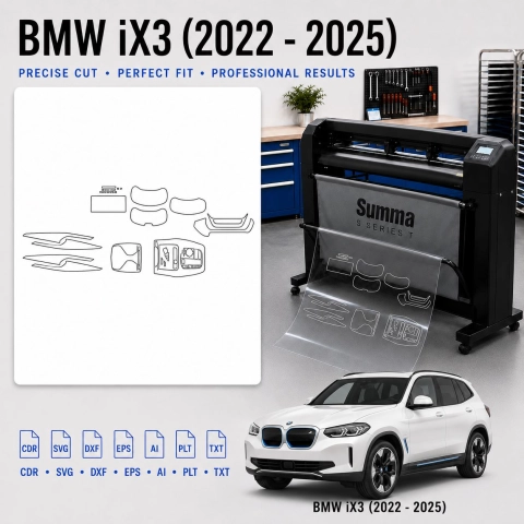 Šablóna rezu interiéru BMW Ix3 2022 2025 pre PPF a fóliu