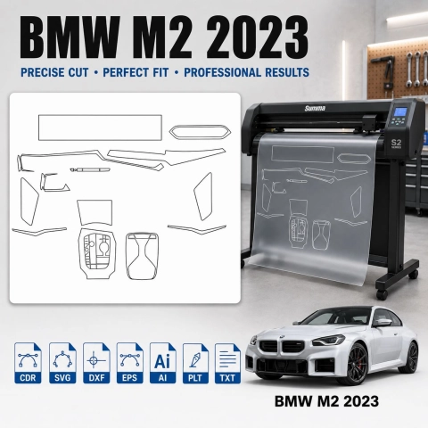 Šablóna rezu interiéru BMW M2 2023 pre PPF a fóliu