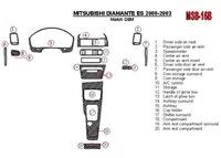 Mitsubishi Diamante 2000-2003 OEM zhoda (okrem LS) Súprava obloženia palubnej dosky interiéru BD - 1