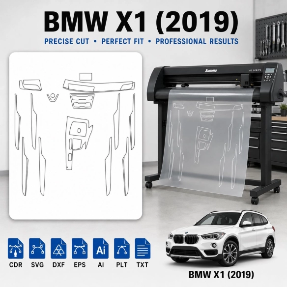 Šablóna rezu interiéru BMW X1 2019 pre PPF a fóliu