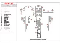 Mitsubishi Eclipse 2000-2005, kompletná sada, 25 dielov, interiér BD Dash ozdobná sada - 1 Mitsubishi Eclipse 2000-2005, kompletná sada, 25 dielov, interiér BD Dash ozdobná sada - 1