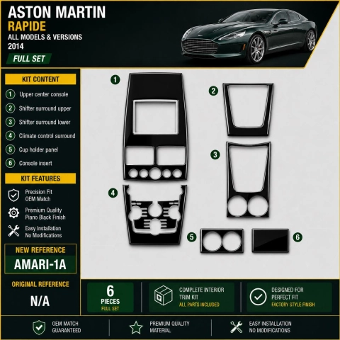 Aston Martin Rapide 2014 3D sada dekorov interiéru palubnej dosky 6-dielna