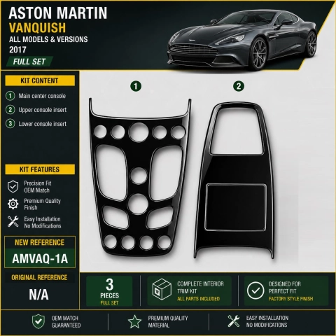 Aston Martin Vanquish 2017 3D sada dekorov interiéru palubnej dosky 3-dielna