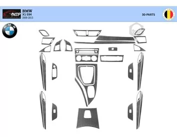 BMW X1 E84 2009–2015 NAVI 3D súprava obloženia palubnej dosky interiéru 30-dielna súprava obloženia palubnej dosky - 1