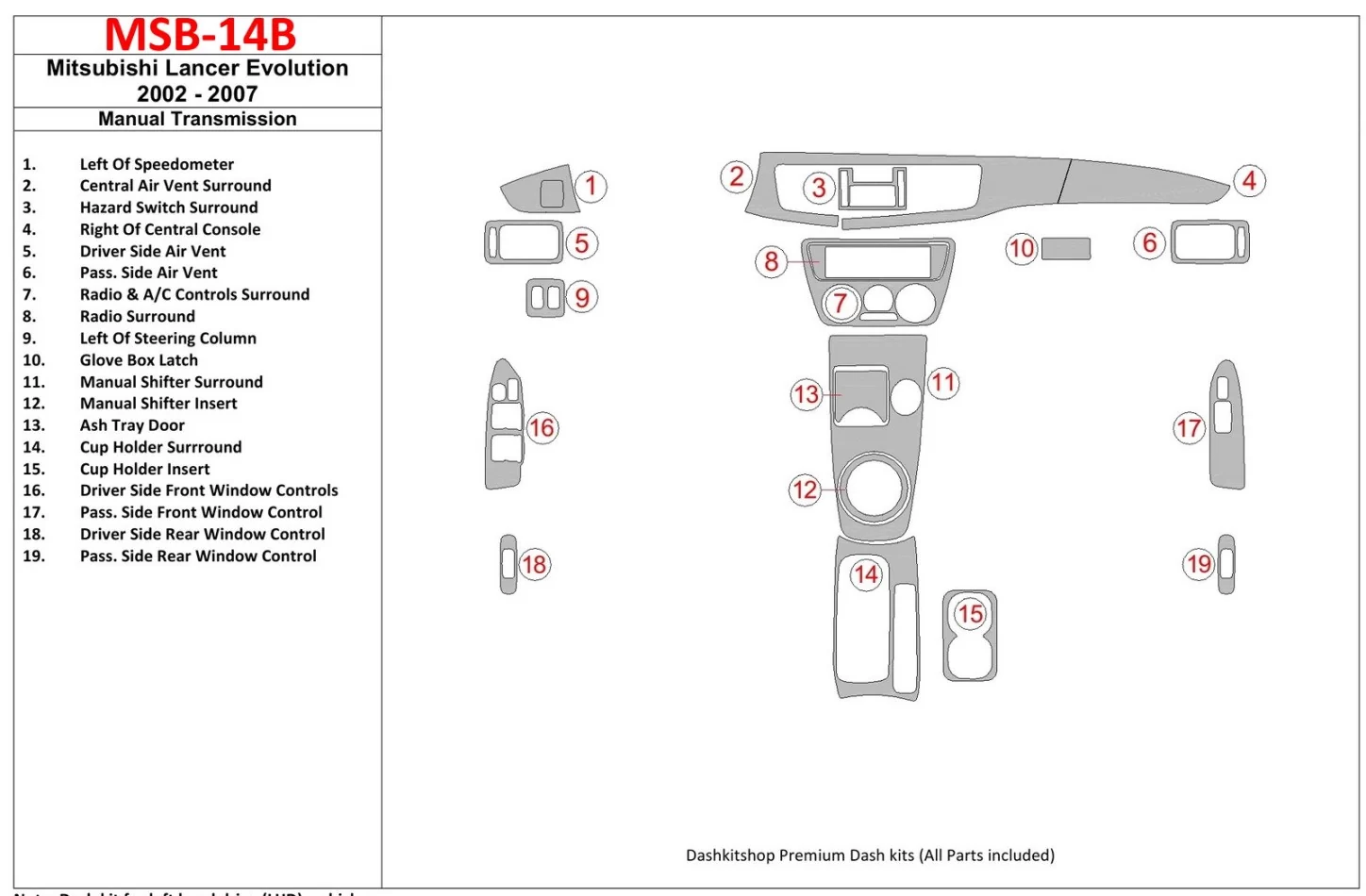 Mitsubishi Lancer Evolution 2002-2007 súprava vnútornej časti manuálnej prevodovky BD - 1