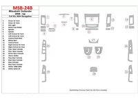 Mitsubishi Outlander 2008-UP Kompletná sada, c NAVI Interiér BD Dash Trim Kit - 1 Mitsubishi Outlander 2008-UP Kompletná sada, c NAVI Interiér BD Dash Trim Kit - 1