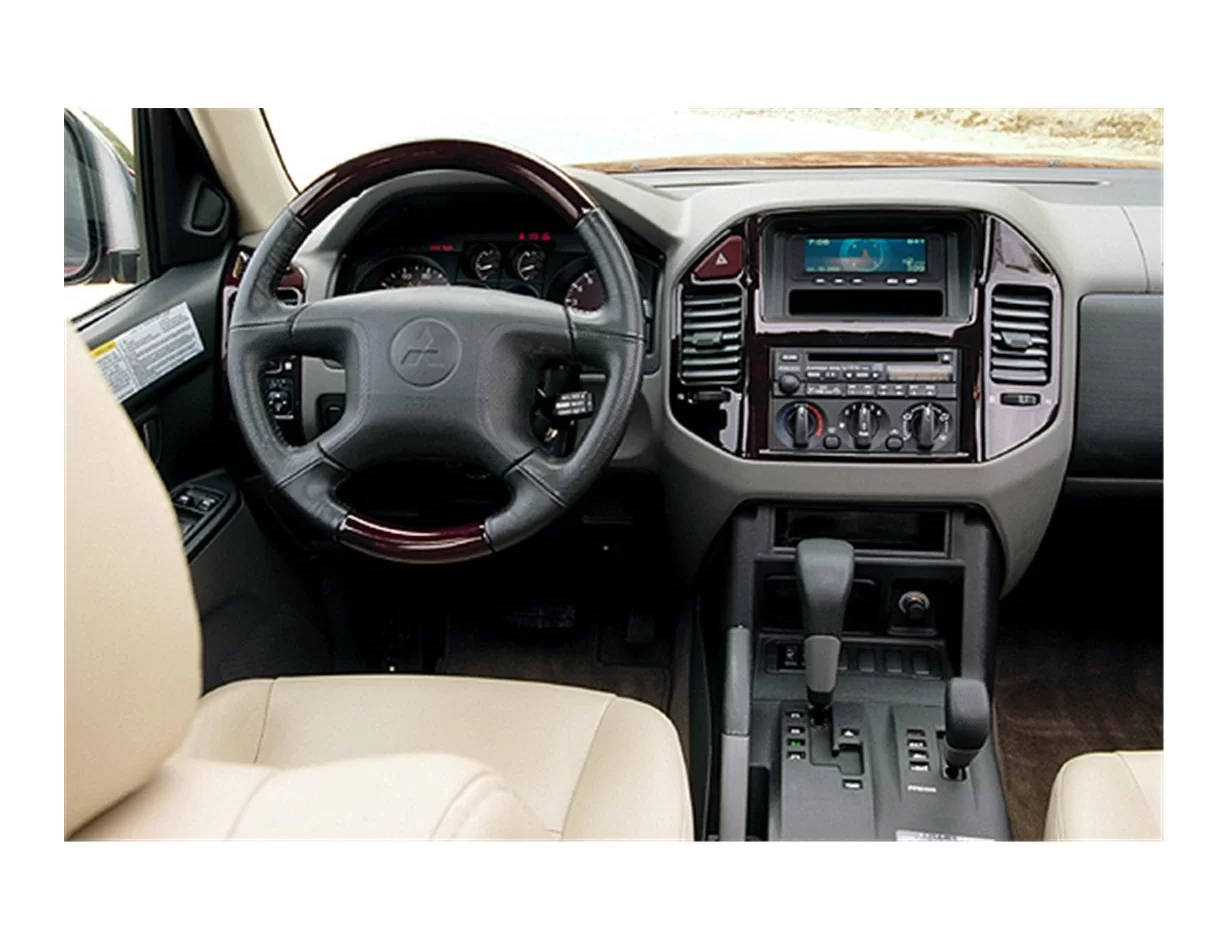 Mitsubishi Pajero 01.01-05.04 Súprava obloženia palubnej dosky interiéru 3D Dekor na palubnú dosku 22 dielov - 1