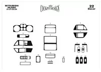 Mitsubishi Pajero 01.01-05.04 Súprava obloženia palubnej dosky interiéru 3D Dekor na palubnú dosku 22 dielov - 2 Mitsubishi Pajero 01.01-05.04 Súprava obloženia palubnej dosky interiéru 3D Dekor na palubnú dosku 22 dielov - 2