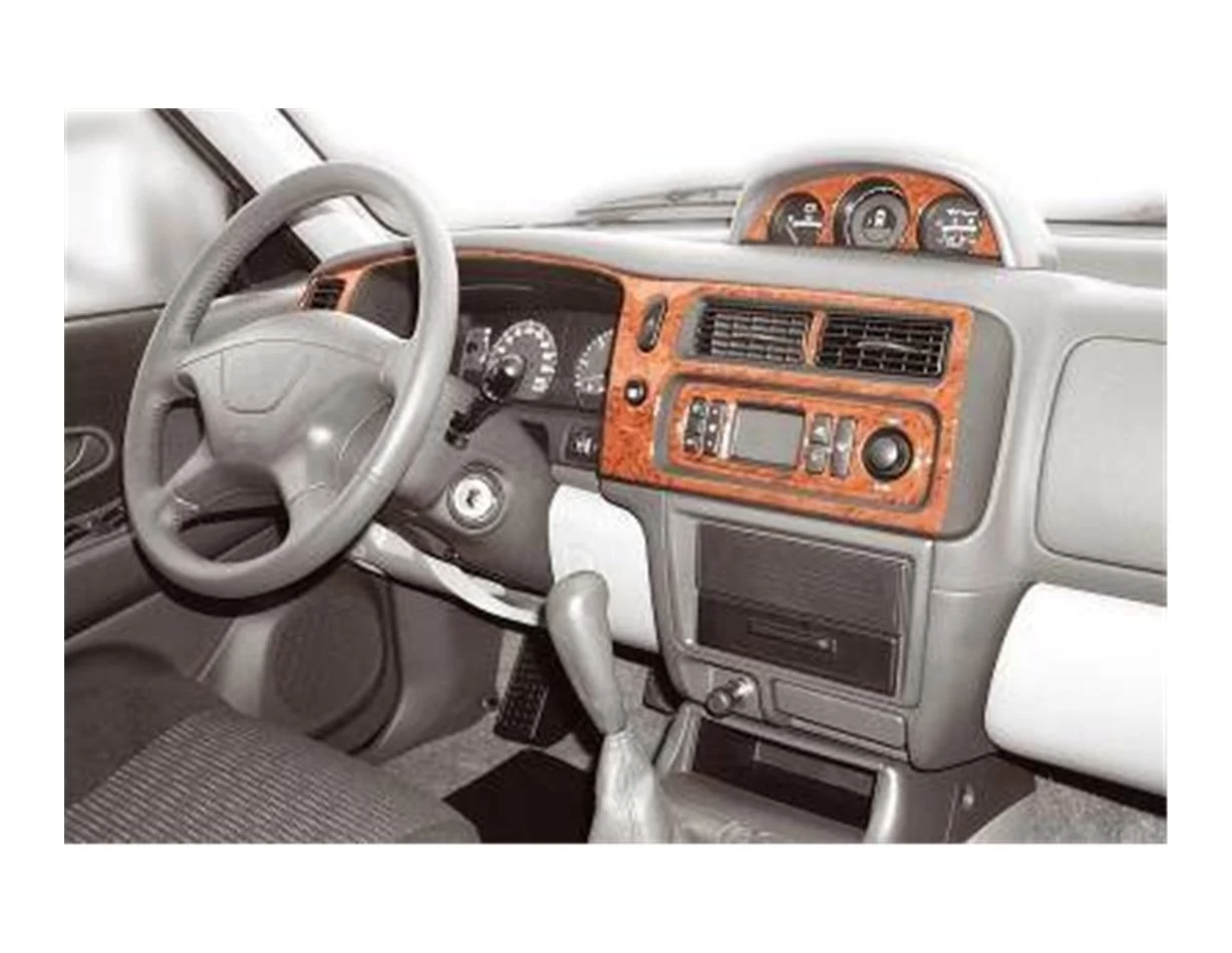 Mitsubishi Pajero Sport 05.2002 Súprava obloženia palubnej dosky 3D interiéru Dekorácia palubnej dosky 9 dielov - 1