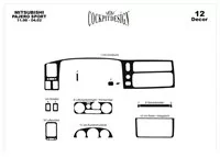 Mitsubishi Pajero Sport 11.98-04.02 3D Súprava obloženia palubnej dosky interiéru Dekorácia palubnej dosky 12 dielov - 2 Mitsubishi Pajero Sport 11.98-04.02 3D Súprava obloženia palubnej dosky interiéru Dekorácia palubnej dosky 12 dielov - 2
