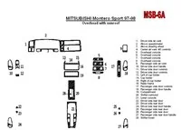 Mitsubishi Pajero Sport/Montero Sport 1998-2008 s hornou strechou, so strešným oknom, súprava 28 dielov Interiér Súprava obložen