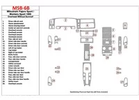 Mitsubishi Pajero Sport/Montero Sport 1998-2008 so stropom, bez strešného okna, súprava 29 dielov Interiér Súprava obloženia pal