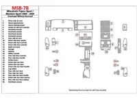 Mitsubishi Pajero Sport/Montero Sport 1998-2008 so stropom, bez strešného okna, súprava 29 dielov Interiér Súprava obloženia pal
