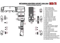 Mitsubishi Pajero Sport/Montero Sport 1998-2008 so stropom, bez strešného okna, súprava 29 dielov Interiér Súprava obloženia pal