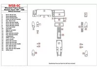 Mitsubishi Pajero Sport/Montero Sport 1998-2008 bez stropu, sada 24 dielov Interiér Súprava obloženia palubnej dosky BD - 1