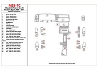 Mitsubishi Pajero Sport/Montero Sport 1998-2008 bez stropu, sada 24 dielov Interiér Súprava obloženia palubnej dosky BD - 1