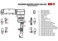 Mitsubishi Pajero Sport/Montero Sport 1998-2008 bez stropu, sada 24 dielov Interiér Súprava obloženia palubnej dosky BD - 2