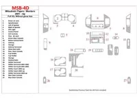 Mitsubishi Pajero/Montero 2000-2006, kompletná sada, bez žhaviacej skrinky Interiér BD Dash Trim Kit - 1 Mitsubishi Pajero/Montero 2000-2006, kompletná sada, bez žhaviacej skrinky Interiér BD Dash Trim Kit - 1