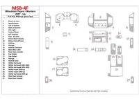 Mitsubishi Pajero/Montero 2000-2006, kompletná sada, bez žhaviacej skrinky Interiér BD Dash Trim Kit - 1 Mitsubishi Pajero/Montero 2000-2006, kompletná sada, bez žhaviacej skrinky Interiér BD Dash Trim Kit - 1