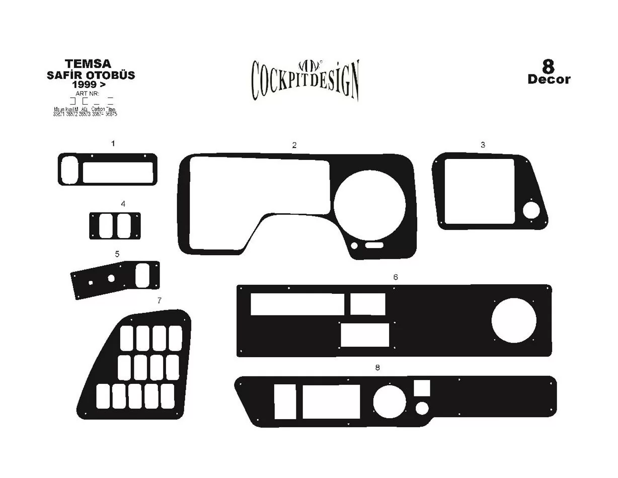 Mitsubishi Safir 01.99-12.10 3D súprava obloženia palubnej dosky interiéru 8-dielna súprava obloženia palubnej dosky - 1