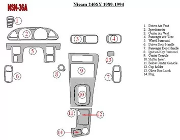 Nissan 240SX 1989-1994 Kompletná súprava interiéru BD Dash Trim Kit - 1