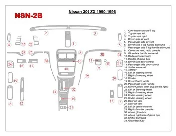 Nissan 300ZX 1990-1996 Kompletná súprava interiéru BD Dash Trim Kit - 1