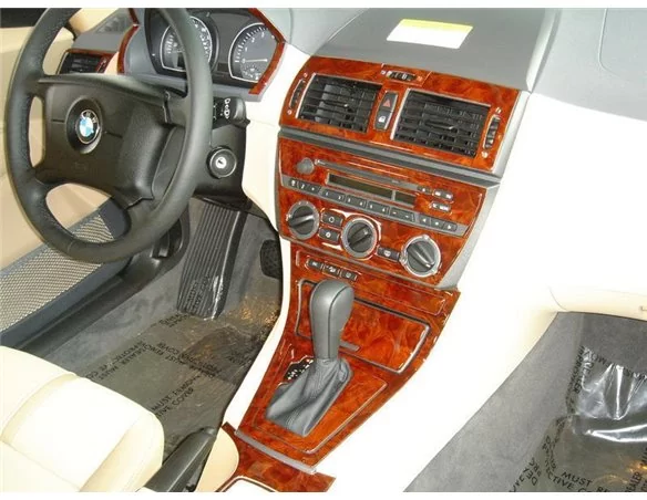 BMW X3 E83 09.2003 Manuálna AC 3D Súprava obloženia palubnej dosky interiéru Dekorácia palubnej dosky 12 dielov - 1