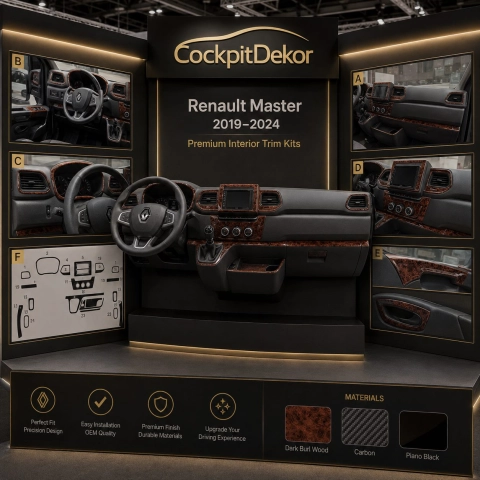 Renault Master III from 2019 3D sada dekorov interiéru palubnej dosky 24-dielna