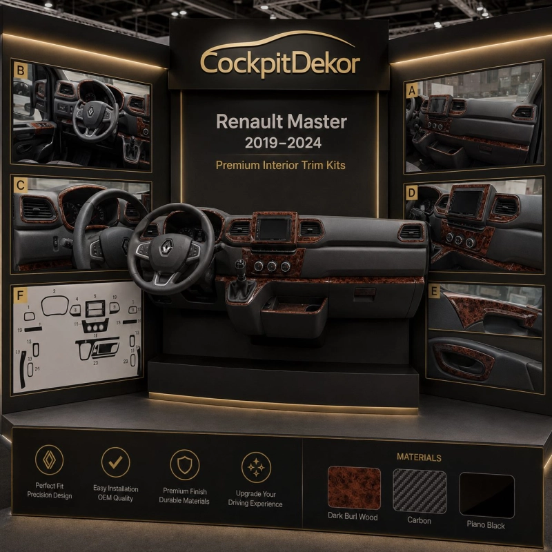 Renault Master III from 2019 3D sada dekorov interiéru palubnej dosky 24-dielna