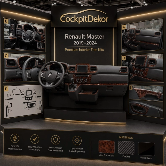 Renault Master III from 2019 3D sada dekorov interiéru palubnej dosky 24-dielna