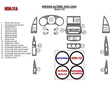 Nissan Altima 2003-2004 Základná súprava interiéru BD Dash Trim Kit - 1