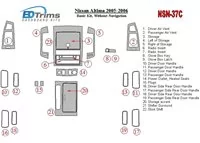 Nissan Altima 2005-2006 Základná súprava interiéru BD Dash Trim Kit - 1