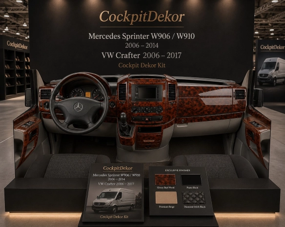 Mercedes-Benz Sprinter W906 od 2015 3D sada dekorov interiéru palubnej dosky 51-dielna