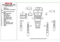 Nissan Maxima 1989-1991 základná sada, automatická prevodovka, sada 18 dielov Interiér BD Dash Trim Kit - 2