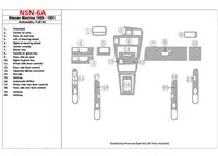 Nissan Maxima 1989-1991 Kompletná sada, automatická prevodovka, sada 20 dielov Interiér BD Dash Trim Kit - 1