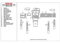Nissan Maxima 1989-1991 kompletná sada, manuálna prevodovka, sada 20 dielov Interiér BD Dash Trim Kit - 1