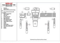 Nissan Maxima 1989-1991 kompletná sada, manuálna prevodovka, sada 20 dielov Interiér BD Dash Trim Kit - 2