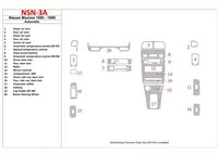 Nissan Maxima 1995-1999 automatická prevodovka, sada 21 dielov Interiér BD Dash Trim Kit - 1