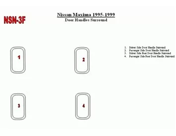 Nissan Maxima 1995-1999 Vložky dverí, súprava 4 dielov Interiér Súprava obloženia palubnej dosky BD - 1
