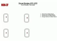 Nissan Maxima 1995-1999 Vložky dverí, súprava 4 dielov Interiér Súprava obloženia palubnej dosky BD - 1