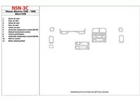 Nissan Maxima 1995-1999 zhoda OEM, 12 súprava dielov Interiér BD Dash Trim Kit - 1