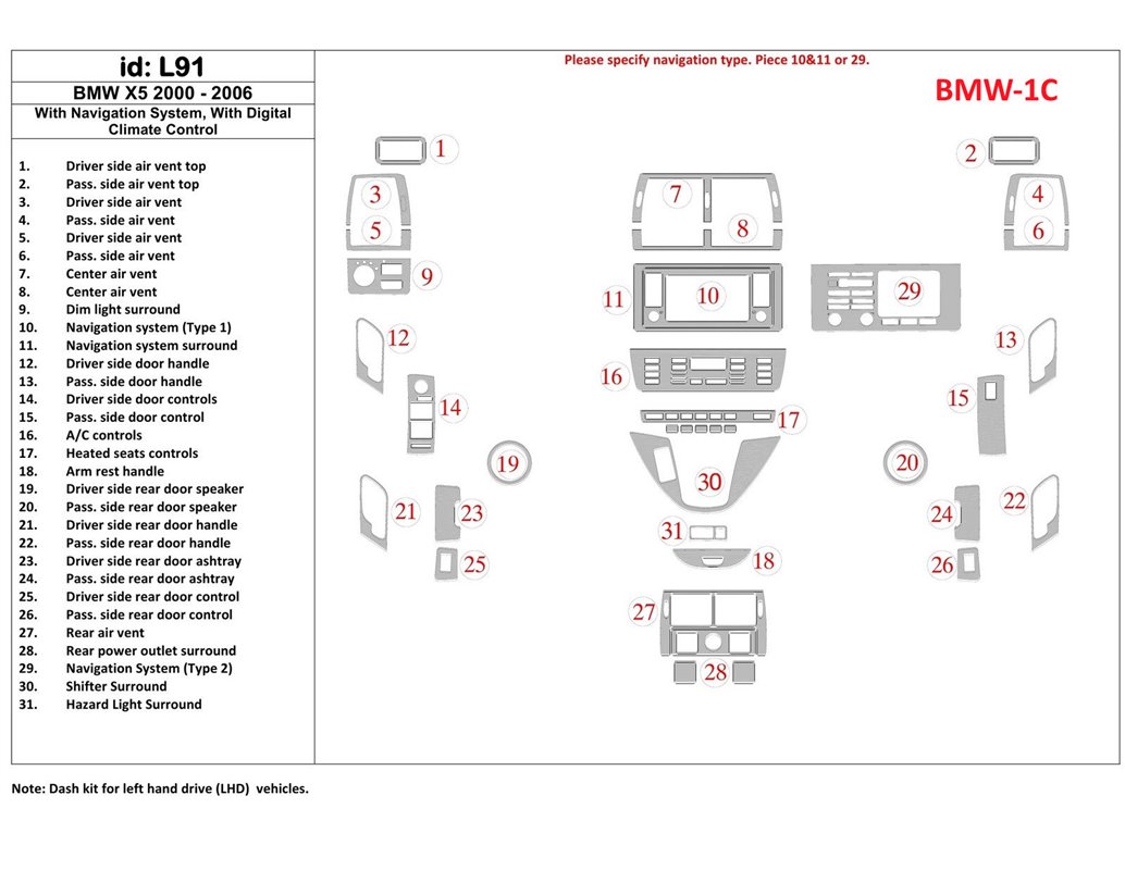 Ford Ranger 06 99 06 06 3m 3d Interior Dashboard Trim Kit Dash Trim Dekor 12 Parts