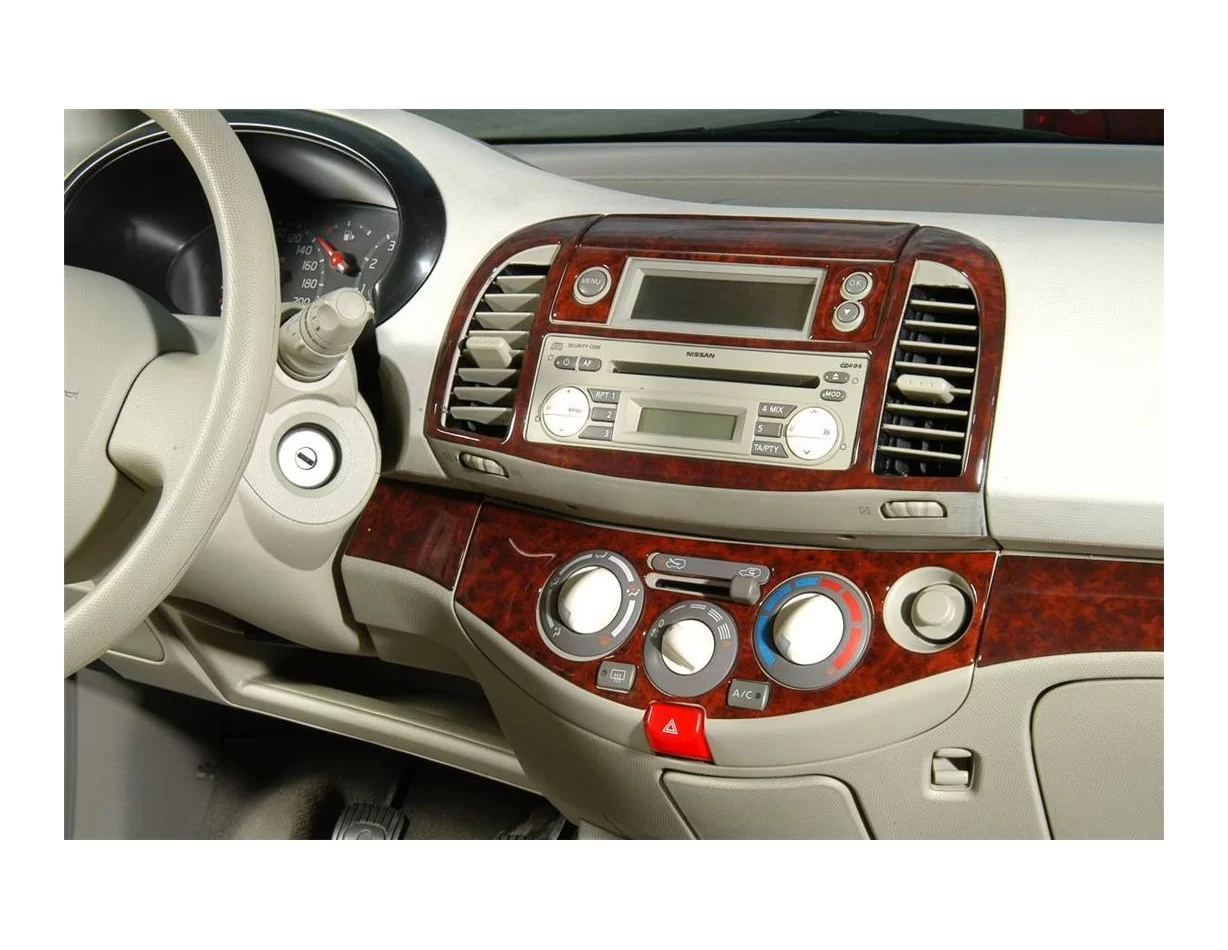 Nissan Micra 01.03 12.09 Súprava obloženia palubnej dosky 3D interiéru Dekorácia palubnej dosky 11 dielov - 1
