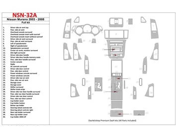 Nissan Murano 2003-2008 Kompletná súprava interiéru BD Dash Trim Kit - 1