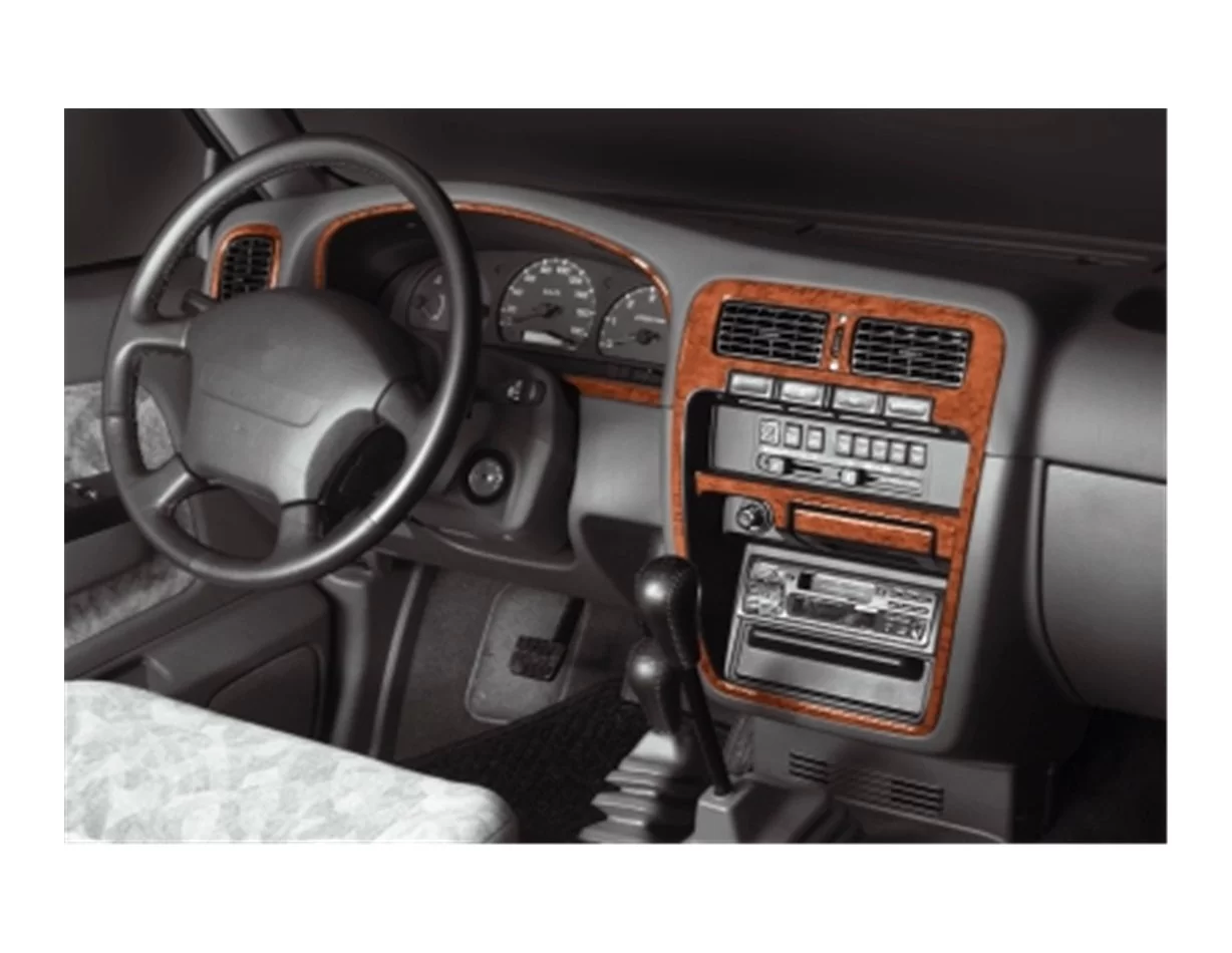 Nissan Navara D22 Pick-up 04.98-08.99 3D súprava obloženia palubnej dosky interiéru 7-dielna súprava obloženia palubnej dosky - 