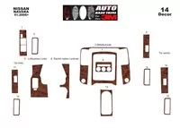 Nissan Navara D40 01.2010 Súprava obloženia palubnej dosky 3D interiéru Dekorácia palubnej dosky 16 dielov - 2 Nissan Navara D40 01.2010 Súprava obloženia palubnej dosky 3D interiéru Dekorácia palubnej dosky 16 dielov - 2