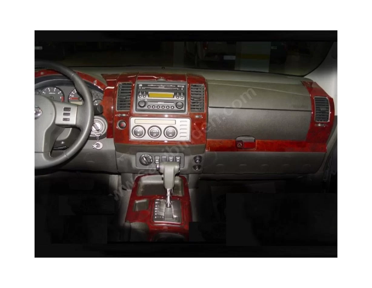 Nissan Navara D40 02.06-12.10 Súprava obloženia palubnej dosky 3D interiéru Dekorácia palubnej dosky 36 dielov - 1