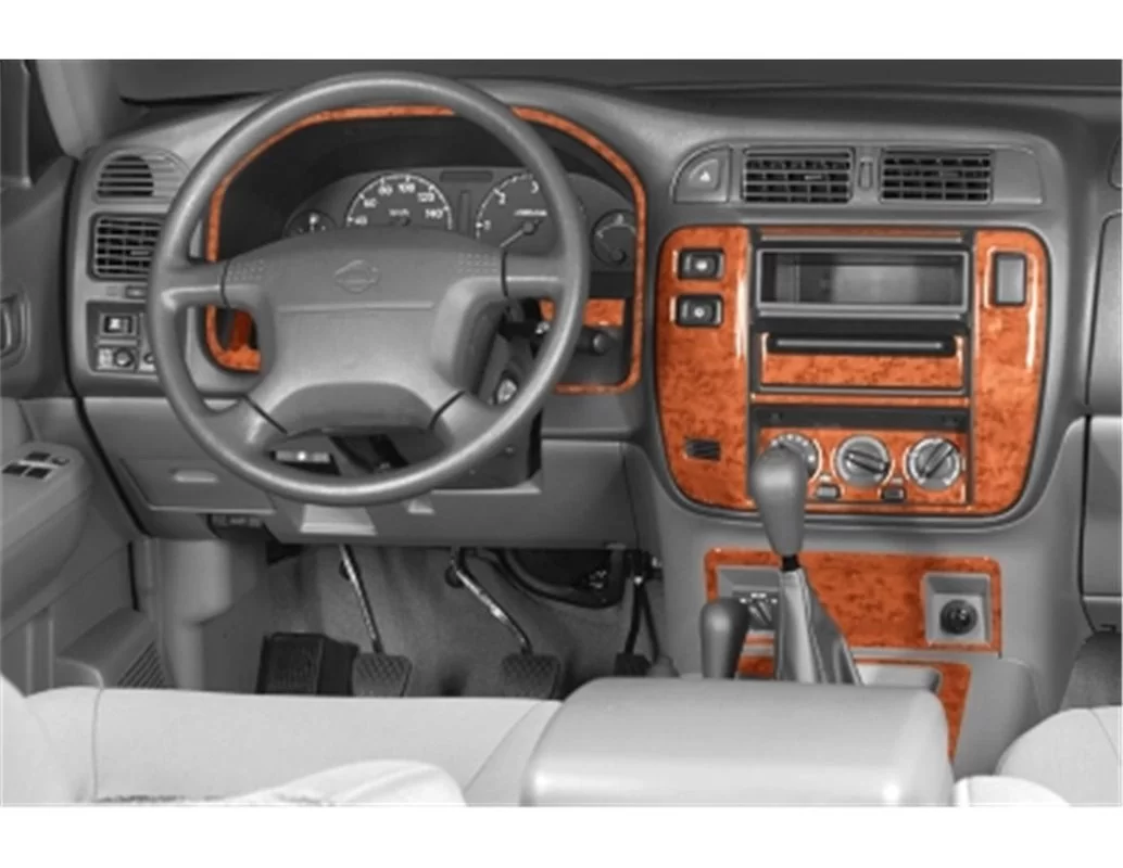 Nissan Patrol 02.00-06.04 3D súprava obloženia palubnej dosky interiéru 8-dielna súprava obloženia palubnej dosky - 1