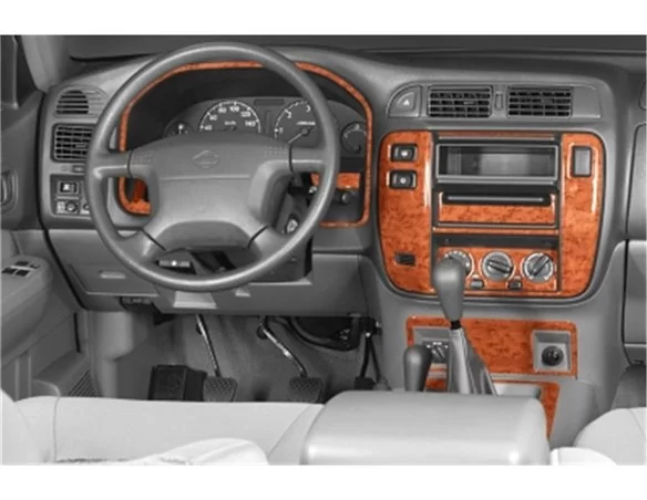 Nissan Patrol 02.00-06.04 3D súprava obloženia palubnej dosky interiéru 8-dielna súprava obloženia palubnej dosky - 1