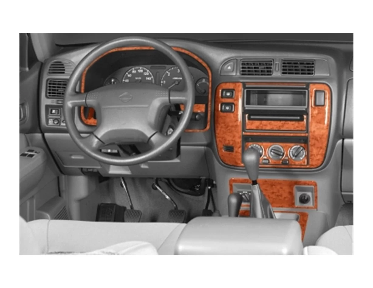 Nissan Patrol 02.00-06.04 3D súprava obloženia palubnej dosky interiéru 8-dielna súprava obloženia palubnej dosky - 1